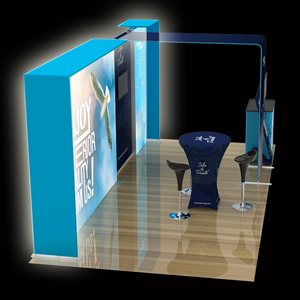 Tùy chỉnh dễ dàng thiết lập đóng mở quảng cáo hiển thị căng thẳng vải nhôm seg LED pop up 10x20 gian hàng triển lãm hộp Đèn - Product Image 2