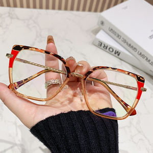 <span class=keywords><strong>308</strong></span> nouveauté Style Vintage lunettes optiques à la mode grand cadre changement de couleur lunettes solide motif oeil de chat pour femmes et hommes - Product Image 2