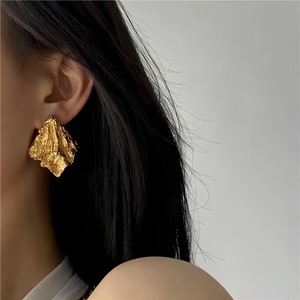 Bijoux de géométrie personnalisés en gros boucles d'oreilles goujons de boucle d'oreille en acier inoxydable femme - Product Image 1