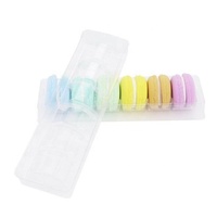 Barquettes en plastique transparent pour sandwichs, sushis, biscuits, macarons, boîte en plastique personnalisée de qualité alimentaire PET à 8 trous