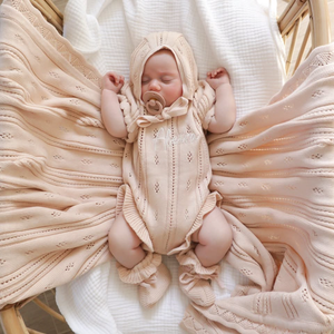 Nuova Coperta per Neonati 100% Cotone Organico Super Morbido, Coperta Avvolgente per Bambini e Bambine, <span class=keywords><strong>Coperte</strong></span> Morbide Lavorate a Maglia per Neonati - Product Image 1