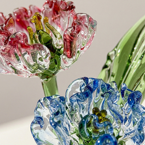 Jarrón de Flores Artificiales de Cristal de Murano Hecho a Mano, Adecuado para el Día de la Madre, Día del Maestro, Decoración del Hogar, Adornos - Product Image 3