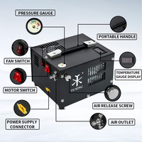 Compresseur d'air PCP portable TUXING en promotion, électrique, sans huile, 110V/220V, 4500psi/300bar/30mpa, avec écran LCD, 12V