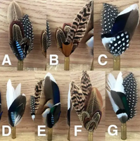 Épingle de chapeau personnalisée avec garniture en plumes de guêpe pour artisanat DIY, chapeau de cowboy, chapeau Fedora, accessoire de coiffure pour homme
