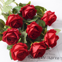 Roses artificielles en velours pour la décoration murale en cascade, bouquet de fleurs pour la maison, les mariages et la Saint-Valentin