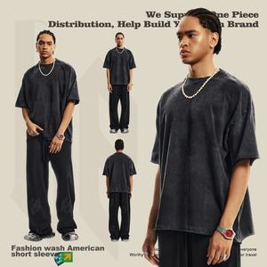 310 g 100% algodón personalizar Loge lavado y cepillado suelta media manga camiseta para hombre - Product Image 3