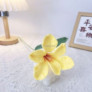 Fiori di Lana Lavorati a Mano all'Ingrosso per Fabbriche OEM, Bouquet di Fiori Intrecciati, Steli di Fiori per Decorazioni di Negozi di Fiori, Fiori all'Uncinetto - Product Image 2