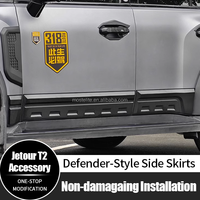 Accessoires de voiture modifiés : Protection de seuil de porte et jupes latérales de style Defender pour Chery Jetour T2 Traveler