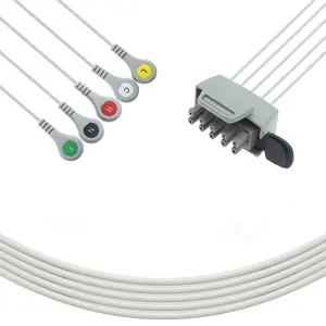 Одноразовый 5-свинцовый экранированный ленточный кабель 90 см
