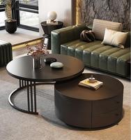 Table basse italienne haut de gamme 2026 pour petit appartement, plateau en pierre noire, salon, maison, nouveau design, table basse haut de gamme