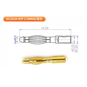 Conector Amass GC2010 Serie 2.0mm Macho y Hembra Chapado en Oro con Resorte (Estilo Linterna), 15A-30A para Pruebas, Ligero - Product Image 2