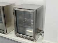 Nouveauté : Mini-réfrigérateur vitrine en acier inoxydable et verre, 1 porte, congélateur, température unique, refroidissement par air, contrôle numérique
