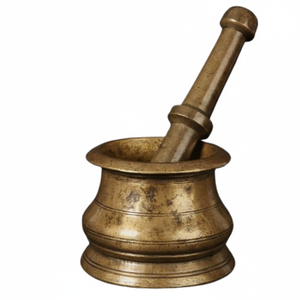 Mortero de estilo tradicional, mortero y Maja pulidos brillantes, mortero metálico para uso en la cocina - Product Image 1