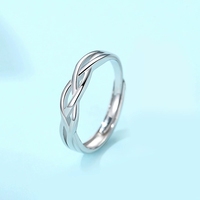 S925 Sterling Zilver Moissanite Paar Trouwring Set Gevlochten Twist Solitaire Zes-Prong Infinity Band Zijn Haar Cadeau Sieraden