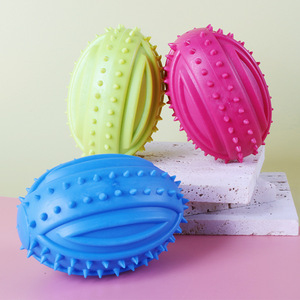 Tpr Pet <b>Toy</b> Rubber Squeaky Ball With Spikes Dog Chew <b>Toy</b> Durable Outdoor Play For Pets - Product Image 2