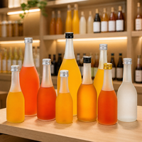 Bouteille en verre givré transparente ronde pour boissons, jus, café, avec bouchon à vis, prix moins cher, 250 ml, 350 ml, 500 ml, 700 ml