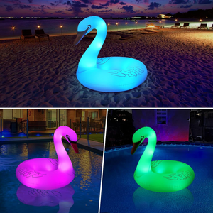 Năng lượng mặt trời Powered LED thay đổi màu sắc <span class=keywords><strong>Inflatable</strong></span> <span class=keywords><strong>Swan</strong></span> bơi ống Nhẫn Light-Up động vật Float cho hồ bơi trang trí - Product Image 6