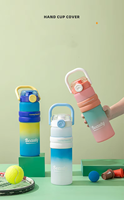 Bouteilles d'eau sportives pour étudiants, type paille, gourde en plastique pour enfants, gobelet d'eau pour enfants avec paille