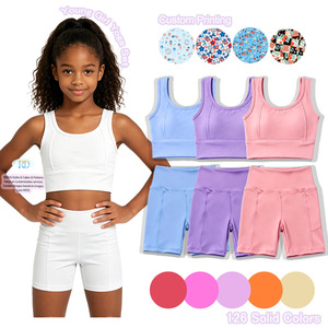 Conjunto <span class=keywords><strong>de</strong></span> 2 piezas: Top corto y pantalón corto <span class=keywords><strong>de</strong></span> cintura alta <span class=keywords><strong>para</strong></span> gimnasio, yoga, deporte, ropa deportiva <span class=keywords><strong>para</strong></span> niñas, conjunto <span class=keywords><strong>de</strong></span> yoga, pantalón corto <span class=keywords><strong>de</strong></span> ciclista <span class=keywords><strong>para</strong></span> niños, conjuntos deportivos. - Product Image 1