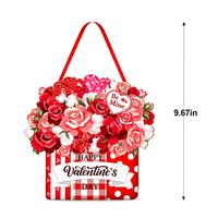 Keranjang Bunga Hadiah Hari Valentine, Papan Gantung Pintu, Mawar Merah Hati, Dekorasi Rumah Pesta Pernikahan, Grosir