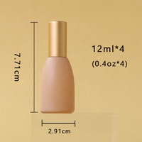 Bouteille à rouleau en verre rose de 12ML avec couvercle en or de qualité supérieure pour divers produits Design pratique et beau