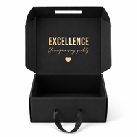 Maßgefertigte Starre Zusammenklappbare Verpackungs-Geschenkbox Große Faltbare Karton Schwarze Luxus-Geschenkboxen Mit Griff Versandbox