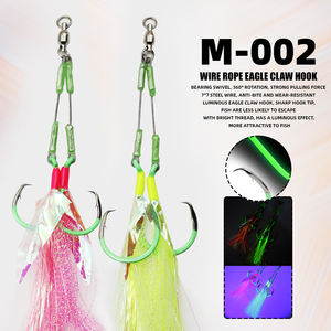 Hameçons assistés OEM 7/0 9/0 en acier haute teneur en carbone pour la pêche en mer, leurres brillants pour la pêche en rivière, haute qualité pour la pêche au gros gibier en eau salée - Product Image 1