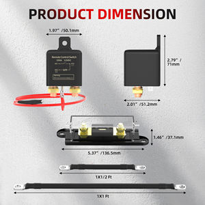 Interrupteur de coupure de courant à distance sans fil 250A Relais de batterie à distance marin Commutateurs automatiques avec porte-fusible ANL - Product Image 2