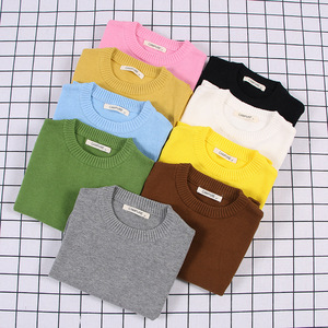 Vêtements pour enfants, automne/hiver, nouveau style coréen, <span class=keywords><strong>pull</strong></span> en coton uni à col rond pour garçons et filles, <span class=keywords><strong>pull</strong></span> en tricot doux - Product Image 5