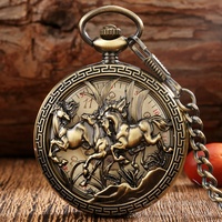 Montre de poche mécanique à remontage manuel de luxe, style antique, avec boîtier en alliage et chaîne de montre, non étanche, 75g, pour homme - Cadeau accessoires équestres
