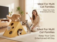 Lit de jeu pour chat en bois ENF imperméable - Maison pour chat pliable, design solide et amusant