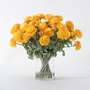 Nuovo Set di Fiori Artificiali <span class=keywords><strong>Ranuncolo</strong></span> Champagne con Vaso in Vetro, Kit Floreale per Decorazioni da Tavolo per Matrimoni - Product Image 4