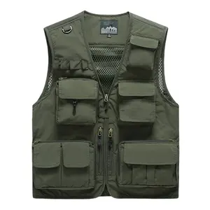 Wholesale Custom Logo High Quality Man Gilet Sleeveless Fishing Utility Vest Tactical Vest With Pockets Utility Vests