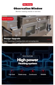 SUN Nueva Máquina Comercial Automática de Tostado Continuo y Saborización para Cacahuetes, Anacardos, Semillas, Nueces Pecanas y Frutos Secos con Aire Caliente - Product Image 3