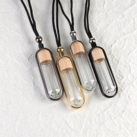 Flacon diffuseur de parfum en verre à paroi mince de 10 ml, flacon de parfum pour voiture avec bouchon en bois et corde de suspension, petit flacon de parfum