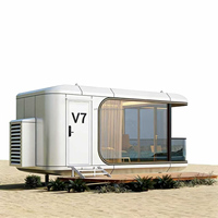 Maison Capsule Préfabriquée V7 de Luxe en Aluminium Étanche au Design Européen pour Utilisation en Parc, Villa ou Atelier