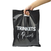 Sac de shopping en plastique découpé personnalisé avec logo imprimé personnalisé, merci, HDPE, avec poignée