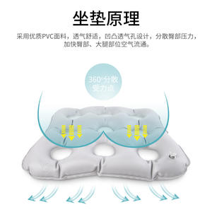 Coussin de siège carré gonflable AiHuJia à 9 trous anti-escarres pour fauteuil roulant et femmes enceintes - Product Image 3