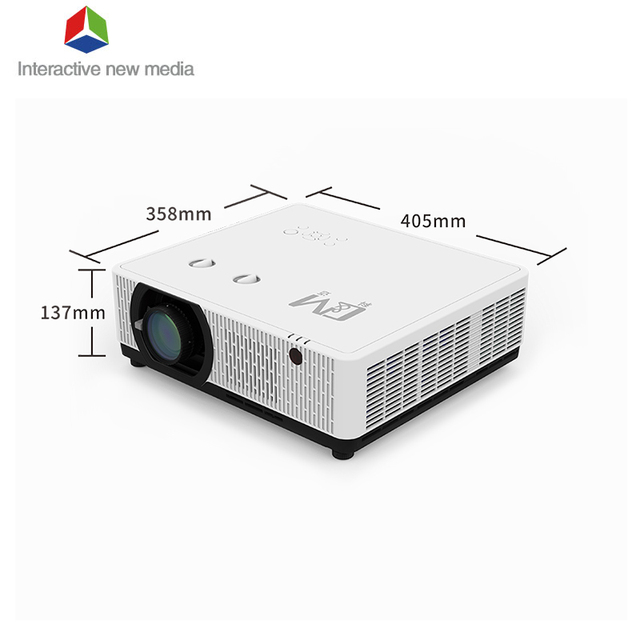 C&M EFL-4K76 4K Laser Projector 7600 ANSI Lumens Telephoto 300 Inches Portable 3D Built-In 3000,000:1 Contrast Ratio Indoor