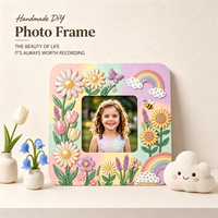 Kit de cadre photo DIY, kit de cadre photo à paillettes pour les amateurs de loisirs créatifs, art des pierres précieuses, enfants de 4 à 8 ans, artisanat scolaire en classe
