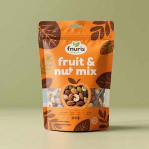 Pochette debout personnalisée pour bonbons aux noix emballage PET de qualité alimentaire avec joint auto-adhésif et fermeture sécurisée - Product Image 3