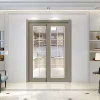 Factory Custom High Quality Home Design Half Glass Wooden Door for Kitchen Modern Interior HD Glass Sliding Door