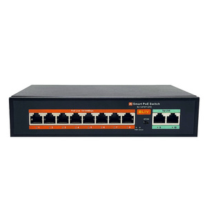 สวิตช์ PoE สำหรับองค์กร 10 พอร์ต 8FE 2FE 10 100Mbps สวิตช์เครือข่ายแบบไม่ต้องจัดการ สำหรับกล้องวงจรปิด จุดเชื่อมต่อ AP - Product Image 1