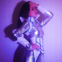 Costumes de scène pour femmes adultes, costumes de danse LED lumineux, tenues de spectacle de lumière froide, vêtements de performance commerciale, 100%