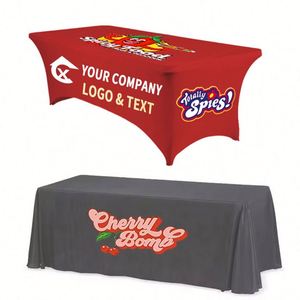 Custom Spandex Event Banquet <b>Table</b> Cloths Cover <b>Protector</b> Any Size Color Advertising Black Rectangular <b>Table</b> Cloth Cover - Product Image 2