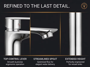 Grifo Mezclador Alto para Lavabo SL-368, Grifo Monomando Cromado de Agua Fría y Caliente para Lavabo Elevado, de Primera Calidad - Product Image 2