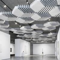 Panneaux acoustiques décoratifs en feutre PET suspendus à prix de gros, déflecteurs de plafond pour la réduction du bruit en bibliothèque