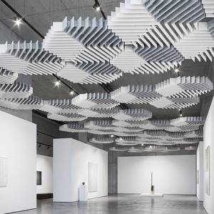 Panneaux acoustiques décoratifs en feutre PET suspendus à <span class=keywords><strong>prix</strong></span> de gros, déflecteurs de plafond pour la réduction du bruit en bibliothèque - Product Image 2