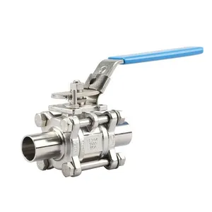Hot Selling Customized High Quality Stainless Steel Sanitary Manual 3pc Ball Valve