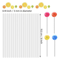 Bâtonnets de 6 pouces réutilisables en acrylique transparent pour sucettes, cake pops, bâtonnets longs pour remuer, pour gâteaux de remise de diplôme, décorations de cupcakes